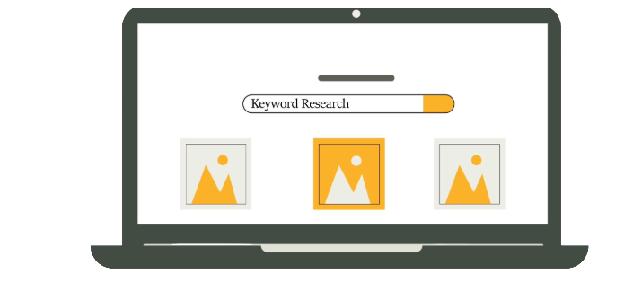 Keyword research process illustration